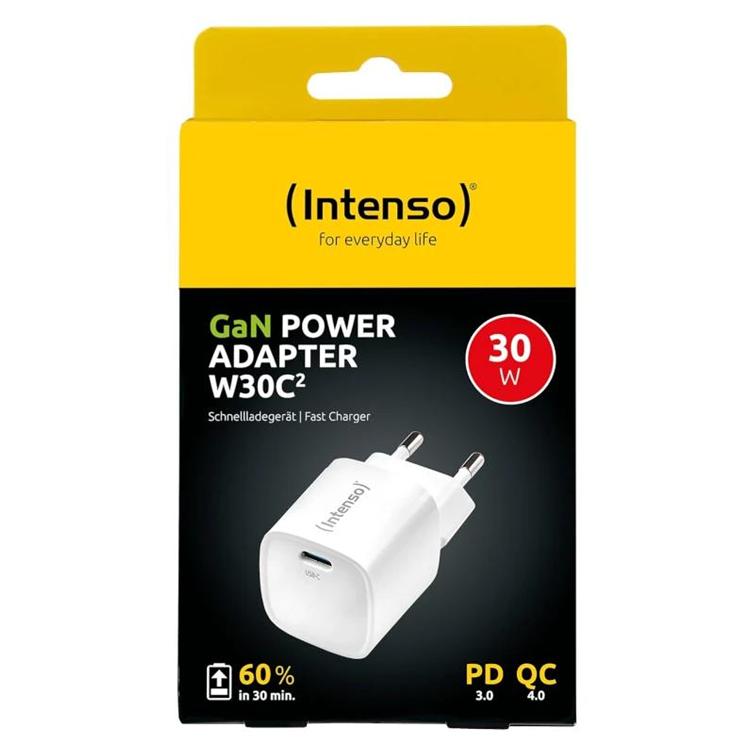 Intenso | Cargador pared GaN W30C² USB-C Blanco 2