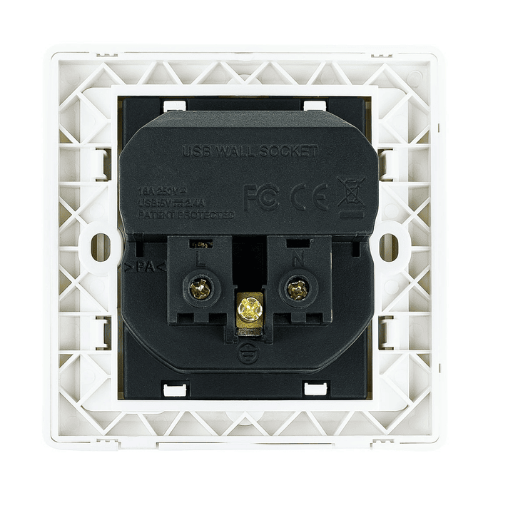 Nanocable Base de enchufe pared schuko+2USB 2.4A 3