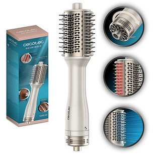 Cecotec Air DryBold Cepillo de Aire - 1200W - Placas Calefactoras - Temperatura Regulable - Revestimiento Ceramico - Generador de Iones - Multifuncion