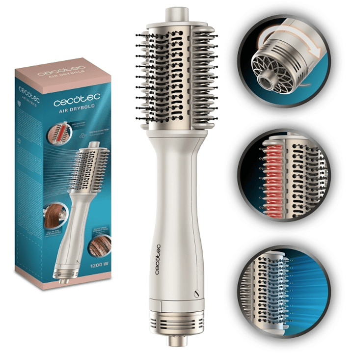 Cecotec Air DryBold Cepillo de Aire - 1200W - Placas Calefactoras - Temperatura Regulable - Revestimiento Ceramico - Generador de Iones - Multifuncion 1