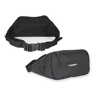 Lagart Riñonera Fabricada en Poliester 900D - Varios Bolsillos - Cinta Ajustable - Medidas 26x15x8cm - Color Negro