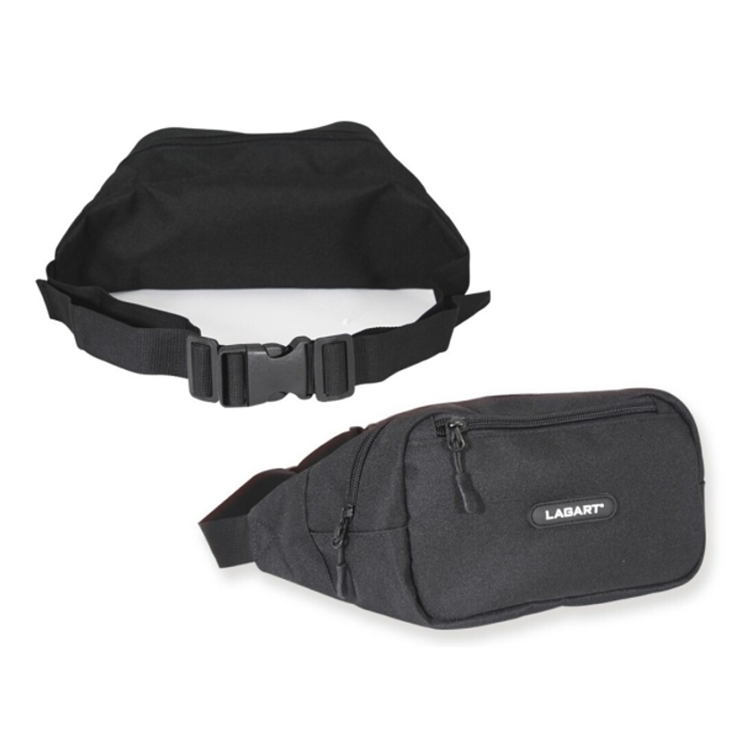 Lagart Riñonera Fabricada en Poliester 900D - Varios Bolsillos - Cinta Ajustable - Medidas 26x15x8cm - Color Negro 1