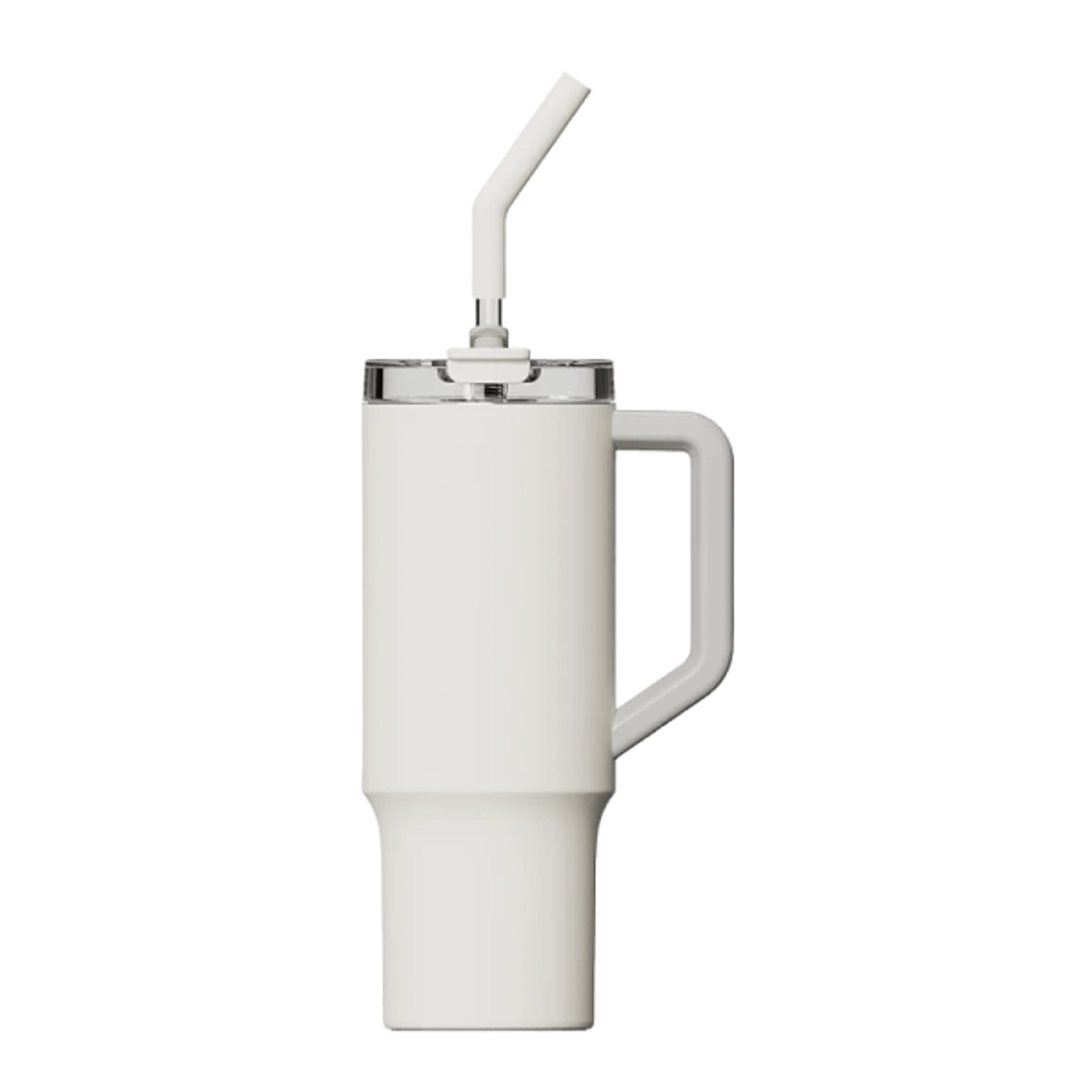Xiaomi Straw Mug Termo 1L con Pajita - Acero Inoxidable 316L - Aislamiento Termico - Tapon Hermetico Antifugas - Tapa Tritan Transparente - Asa Ergono 1