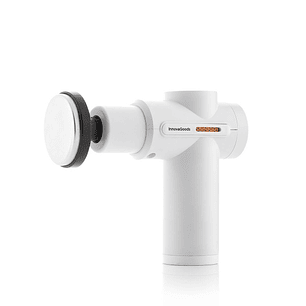 Innovagoods Masajeador Pistola de Masaje Muscular con Calor y Frio - 6 Cabezales Intercambiables - 6 Velocidades - Pantalla LCD - Recargable por USB