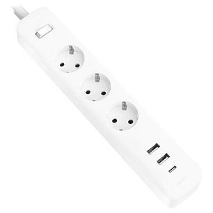 Xiaomi 20W Power Strip Regleta con Interruptor - 3 Tomas Schuko - 2 Puertos USB C 20W + 1 USB A - Carga Rapida 20W - Material Retardante de Llama 750°