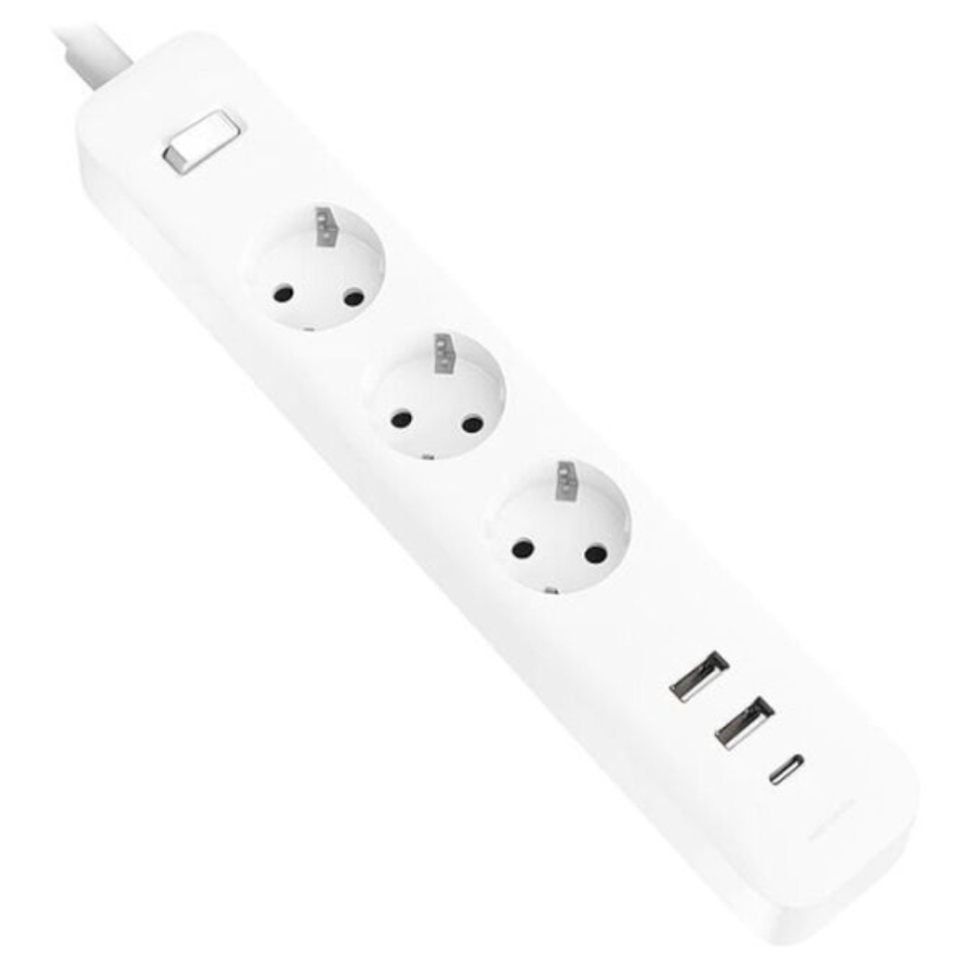 Xiaomi 20W Power Strip Regleta con Interruptor - 3 Tomas Schuko - 2 Puertos USB C 20W + 1 USB A - Carga Rapida 20W - Material Retardante de Llama 750° 1