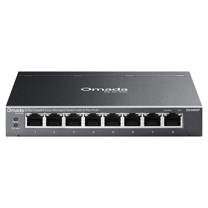 TP-Link ES208GP Switch 8xGbE PoE+ Acero Desktop 1