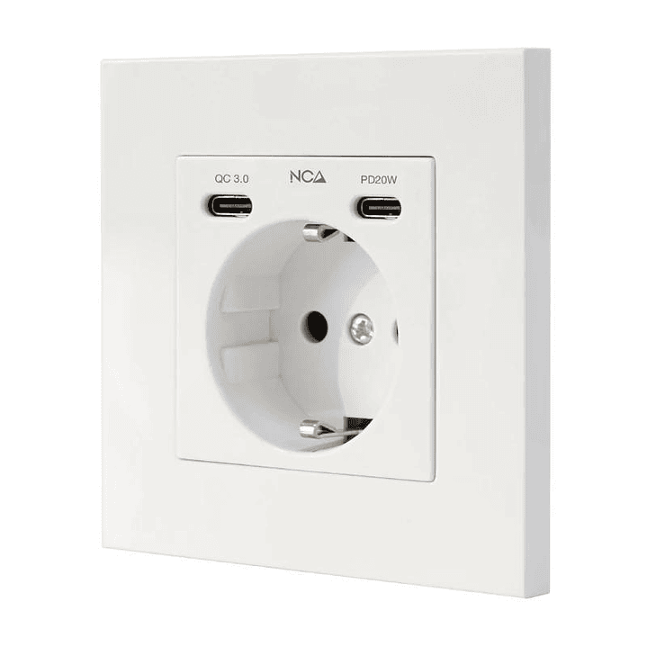 Nanocable Base Pared toma SCHUKO 2USB Max .2.4A 1