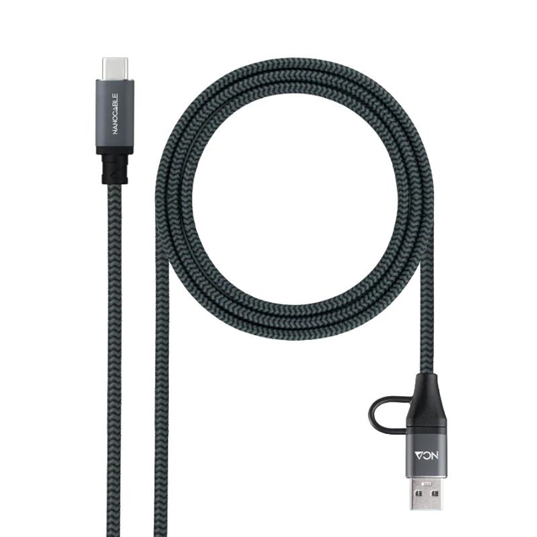 Nanocable Cable USB3.2 100W USB-C+A/USB-C 2 M 1