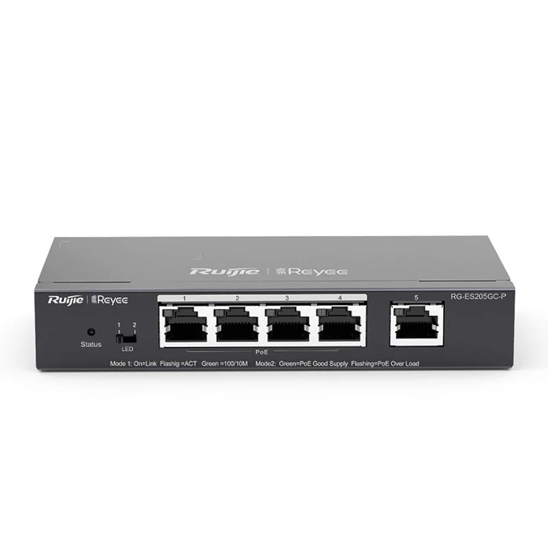 Reyee Switch 5xGb RJ45 (4 PoE/POE+) 54W Steel 1