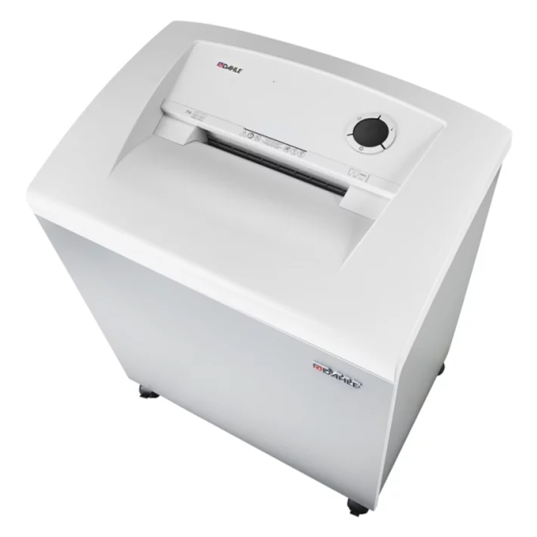 Dahle 714 Destructora de Papel Manual Microcorte P-7 - Destruye hasta 7 Hojas - Capacidad de la Papelera 140L - Ruedas Giratorias - Color Gris 1