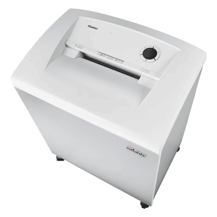 Dahle 714 Destructora de Papel Manual Microcorte P-7 - Destruye hasta 7 Hojas - Capacidad de la Papelera 140L - Ruedas Giratorias - Color Gris 1