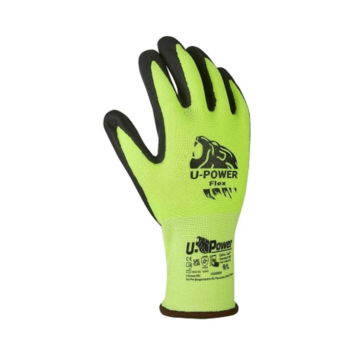 Upower Flex Guantes de Trabajo con Destreza y Flexibilidad - Talla 9 - Dorso Elastico Transpirable, Palma Resistente, Compatibles con Pantallas Tactil 1