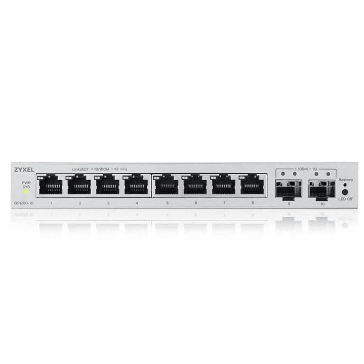 ZyXEL GS1200-10V3 Switch 8xGbE 2xSFP 3