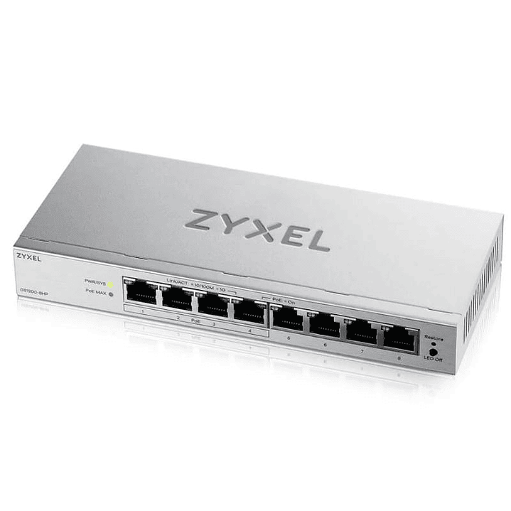 ZyXEL GS1200-8HPv3 Switch 8xGb (4xPoE+) 68W 1