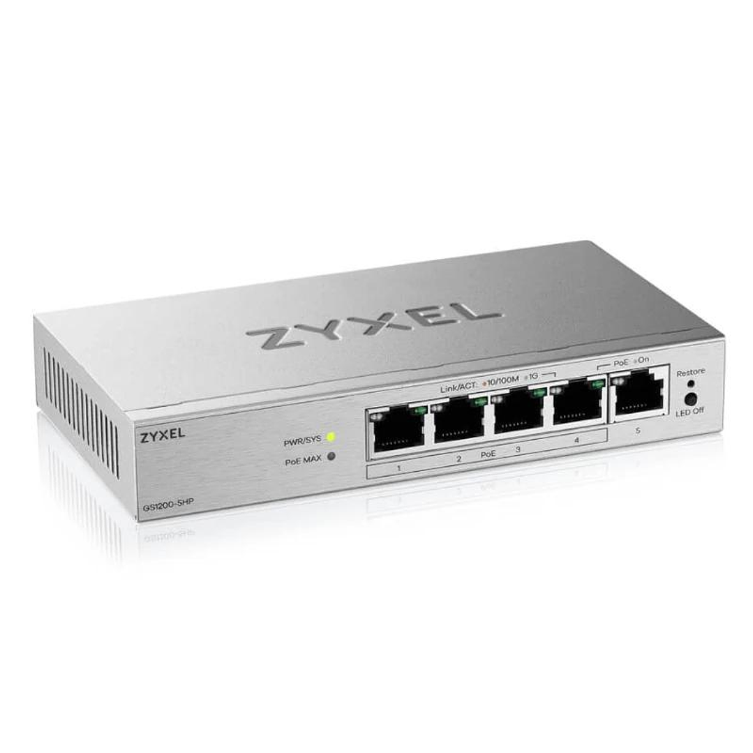 ZyXEL GS1200-5HPv3 Switch 5xGb (4xPoE+) 68W 2