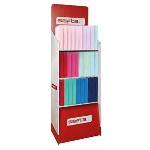 Safta Expositor de Papeleria - Capacidad de 335.4 Litros - 600x380x1900mm - Colores Surtidos