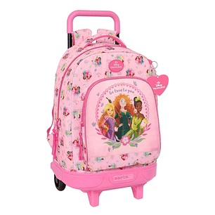 Safta Princesas Disney Mochila con Carro - Extraible - Bolsillo Frontal - Portabotellas - Tirador Doble - Hombreras Acolchadas - Asa Acolchada - Tarje