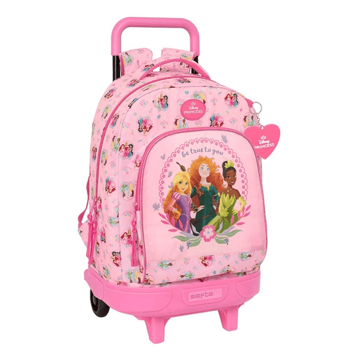 Safta Princesas Disney Mochila con Carro - Extraible - Bolsillo Frontal - Portabotellas - Tirador Doble - Hombreras Acolchadas - Asa Acolchada - Tarje 1