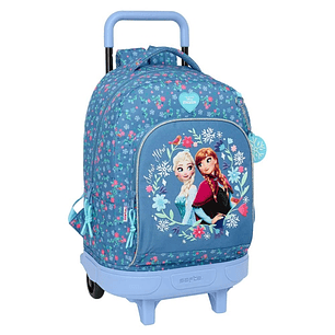 Safta Frozen Mochila con Carro - Extraible - Bolsillo Frontal - Portabotellas - Tirador Doble - Hombreras Acolchadas - Asa Acolchada - Tarjeta ID - Ba