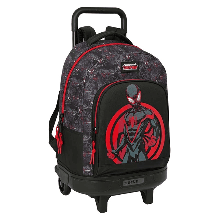 Safta Miles Morales Mochila con Carro - Extraible - Bolsillo Frontal - Portabotellas - Tirador Doble - Hombreras Acolchadas - Asa Acolchada - Tarjeta  1