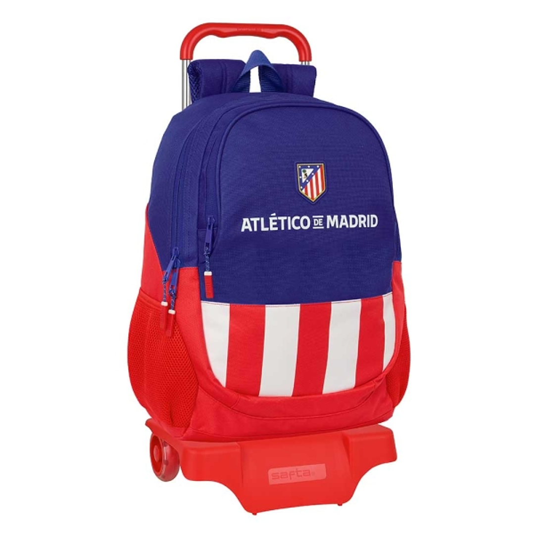Safta Atletico de Madrid Mochila con Carro - Portabotellas - 2 Compartimentos - Tirador Doble - Hombreras Ergonomicas - Espalda Acolchada - Mochila Ex 1