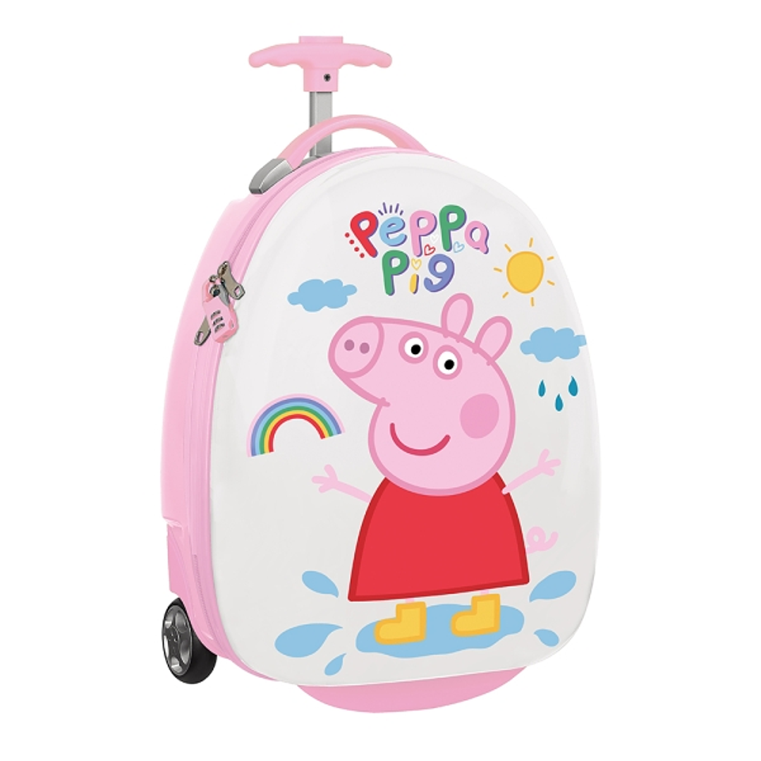 Safta Peppa Pig Ice Cream Maleta Trolley Infantil 16 - Interior con Bolsillo - Ruedas Resistentes - Cintas con Cierre PVC - Material ABS y PC - 27.7L 1
