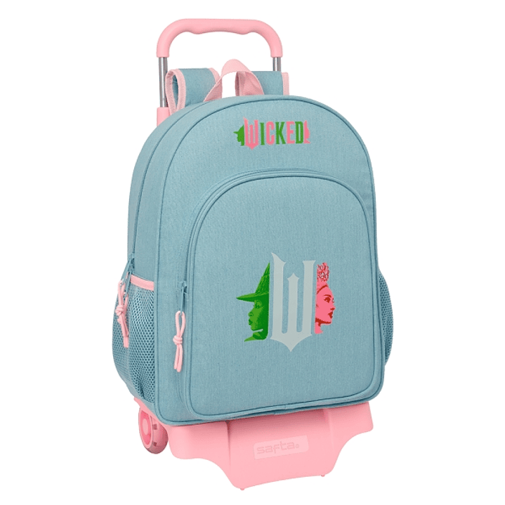 Safta Wicked Mochila con Carro - Portabotellas - Doble Tirador - Hombreras Acolchadas - Mochila Extraible - Ruedas de Goma - 21L - Color Turquesa 1