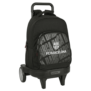 Safta F.C.Barcelona Mochila con Carro - Acolchada y Comoda - Bolsillo Frontal - Ruedas Antivibracion - 330x220x450mm - Color Negro