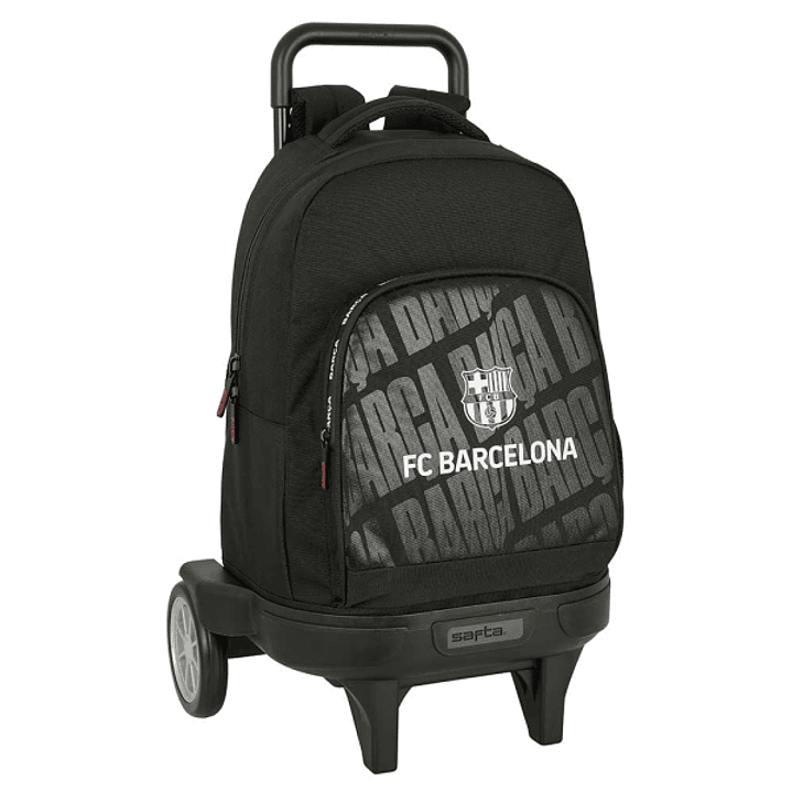 Safta F.C.Barcelona Mochila con Carro - Acolchada y Comoda - Bolsillo Frontal - Ruedas Antivibracion - 330x220x450mm - Color Negro 1