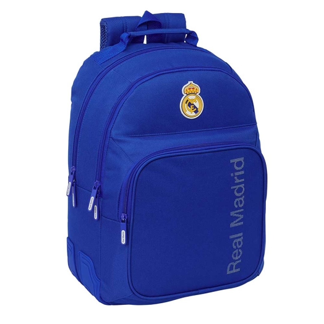Safta Real Madrid Mochila con 2 Compartimentos - Antirozaduras - Adaptable a Carro - 2 Compartimentos - Portabotellas - Tirador Doble - Hombreras Ergo 1
