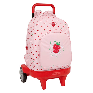 Safta Glowlab Frutitas Mochila con Carro - 33L - Ruedas Antivibracion - Asa Acolchada - Bolsillo Frontal - Portabotellas - Tarjeta ID - Mochila Extrai