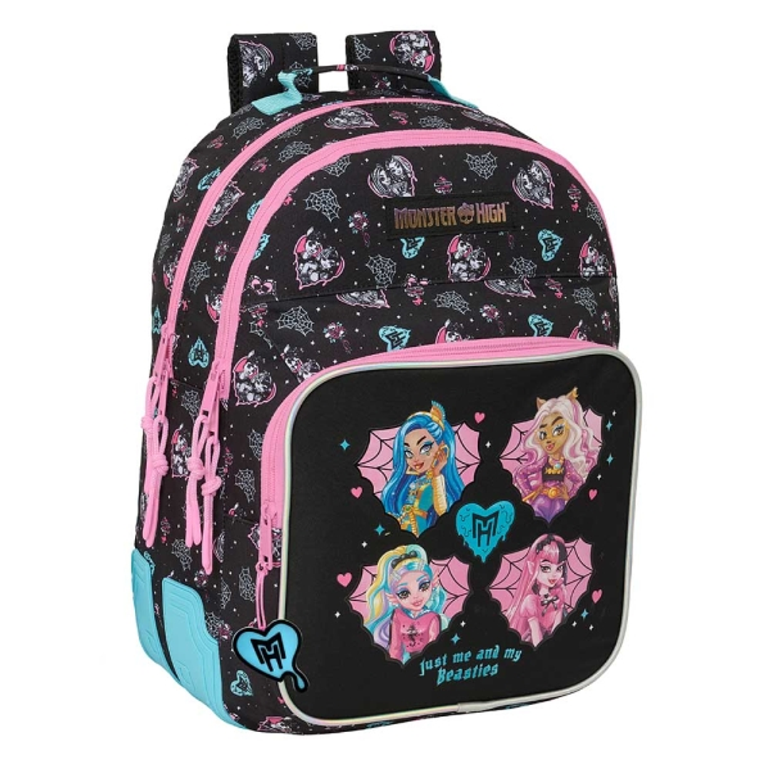 Safta Monster High Mochila con 2 Compartimentos - Antirozaduras - Adaptable a Carro - Bolsillo Frontal - Portabotellas - Tirador Doble - Hombreras Erg 1
