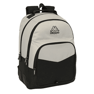 Safta Kappa Grey Mochila con 2 Compartimentos - Antirozaduras - Adaptable a Carro - Bolsillo Frontal - Portabotellas - Tirador Doble - Hombreras Ergon