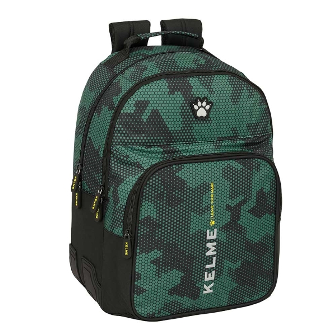 Safta Kelme Camo Mochila con 2 Compartimentos - Antirozaduras - Adaptable a Carro - Portabotellas - Tirador Doble - Hombreras Acolchadas - 20L - 320x1 1