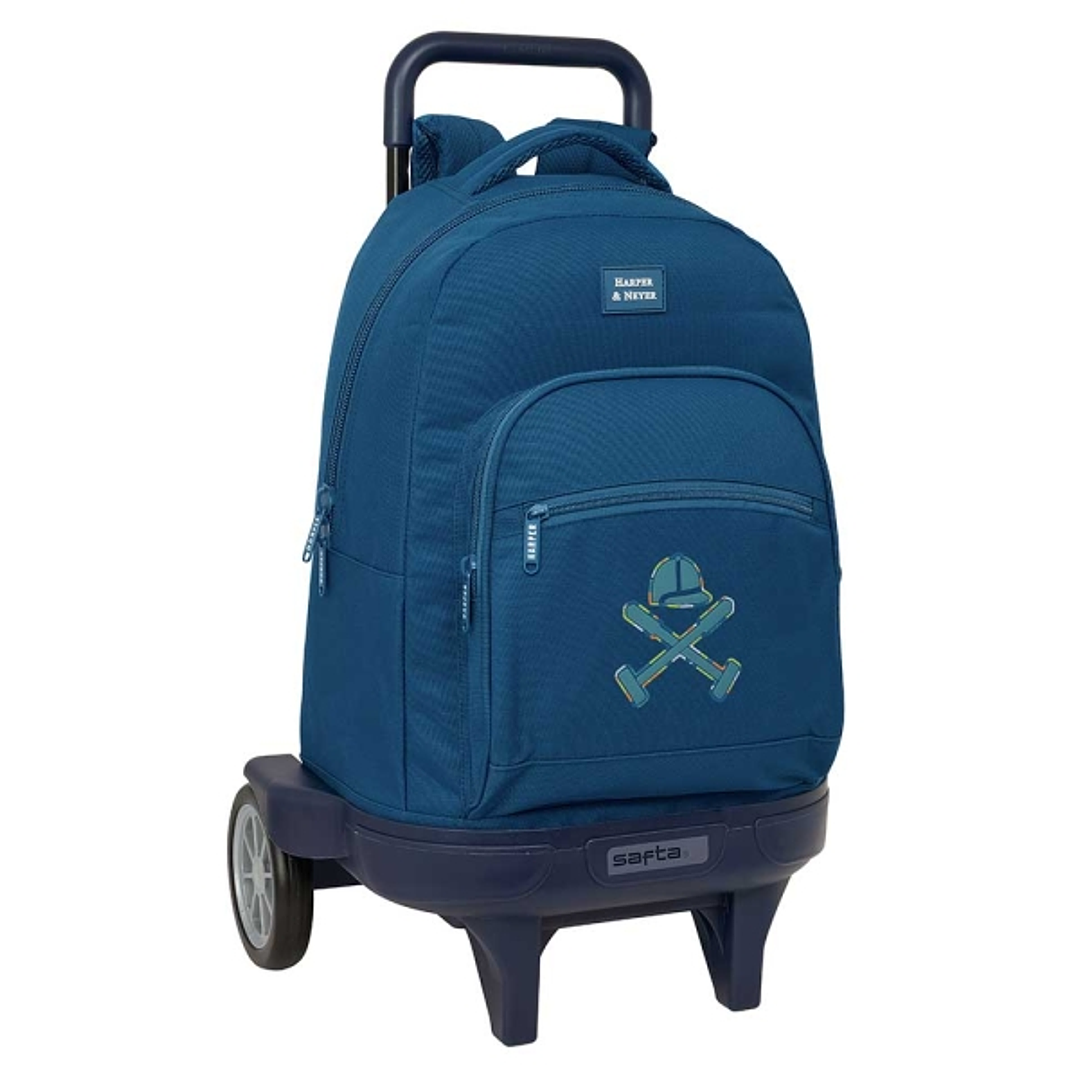 Safta Harper and Neyer Mochila con Carro - 33L - Ruedas Antivibracion - Espalda Acolchada - Bolsillo Lateral - Tarjeta ID - Bandeja PVC - Mochila Extr 1