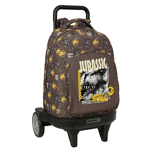 Safta Jurassic World Mochila con Carro - Extraible - Bolsillo Frontal - Ruedas Antivibracion - Asa Acolchada - Sistema de Bloqueo - 330x220x450mm - Co