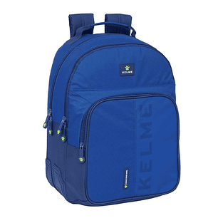 Safta Kelme Blue Mochila con 2 Compartimentos - Antirozaduras - Adaptable a Carro - Bolsillo Frontal - Portabotellas - Tirador Doble - Hombreras Ergon