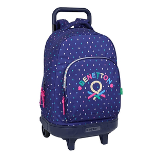Safta Benetton Drop Mochila con Carro - Extraible - 33L - Portabotellas - Doble Cremallera - Hombreras Acolchadas - Tarjeta ID - 330x220x450mm - Color