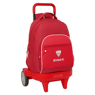 Safta Sevilla FC Mochila con Carro - Extraible - Bolsillo Frontal - Ruedas Antivibracion - Hombreras Acolchadas - Asa Superior Acolchada - 330x220x450