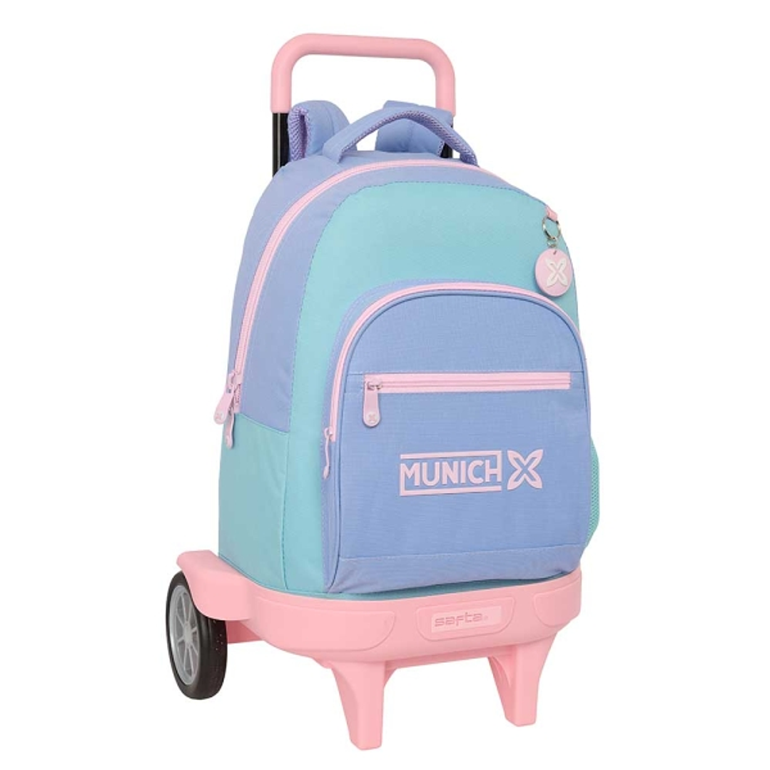Safta Munich Mellow Mochila con Carro - Extraible - Portabotellas - Tirador Doble - Hombreras Acolchadas - Tarjeta ID - Ruedas Antivibracion - Carro d 1