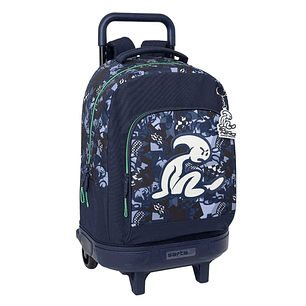 Safta el Niño Navy Mochila con Carro - Bolsillo Frontal - Portabotellas - Hombreras Acolchadas - Asa Acolchada - Tarjeta ID - Base Reforzada - 33L - 3