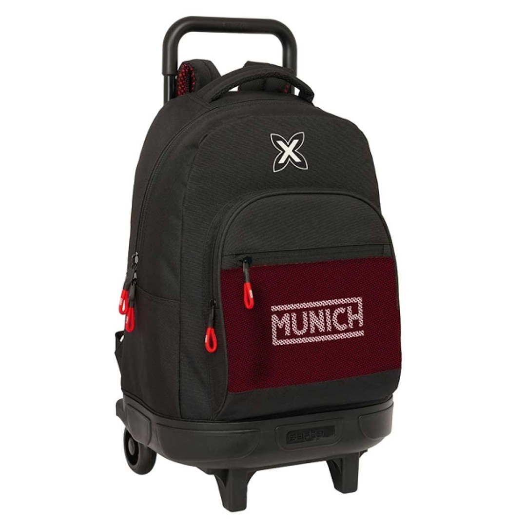 Safta Munich Vulcan Mochila con Carro - 33L - Bolsillo Frontal - Portabotellas - Hombreras Acolchadas - Asa Acolchada - Tarjeta ID - Base Reforzada -  1