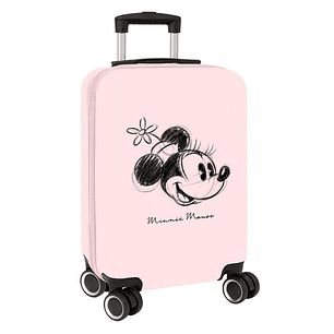 Safta Minnie Mouse Baby Maleta Trolley de Cabina 20 - Cierre con Candado - Cremallera - Cintas Sujetaplanos - Ruedas Giratorias 360° - Asa Ajustable 