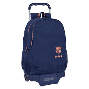 Safta F.C.Barcelona 2ª Equipacion Mochila con Carro - Portabotellas - 2 Compartimentos - Tirador Doble - Hombreras y Espalda Acolchadas - Mochila Extr