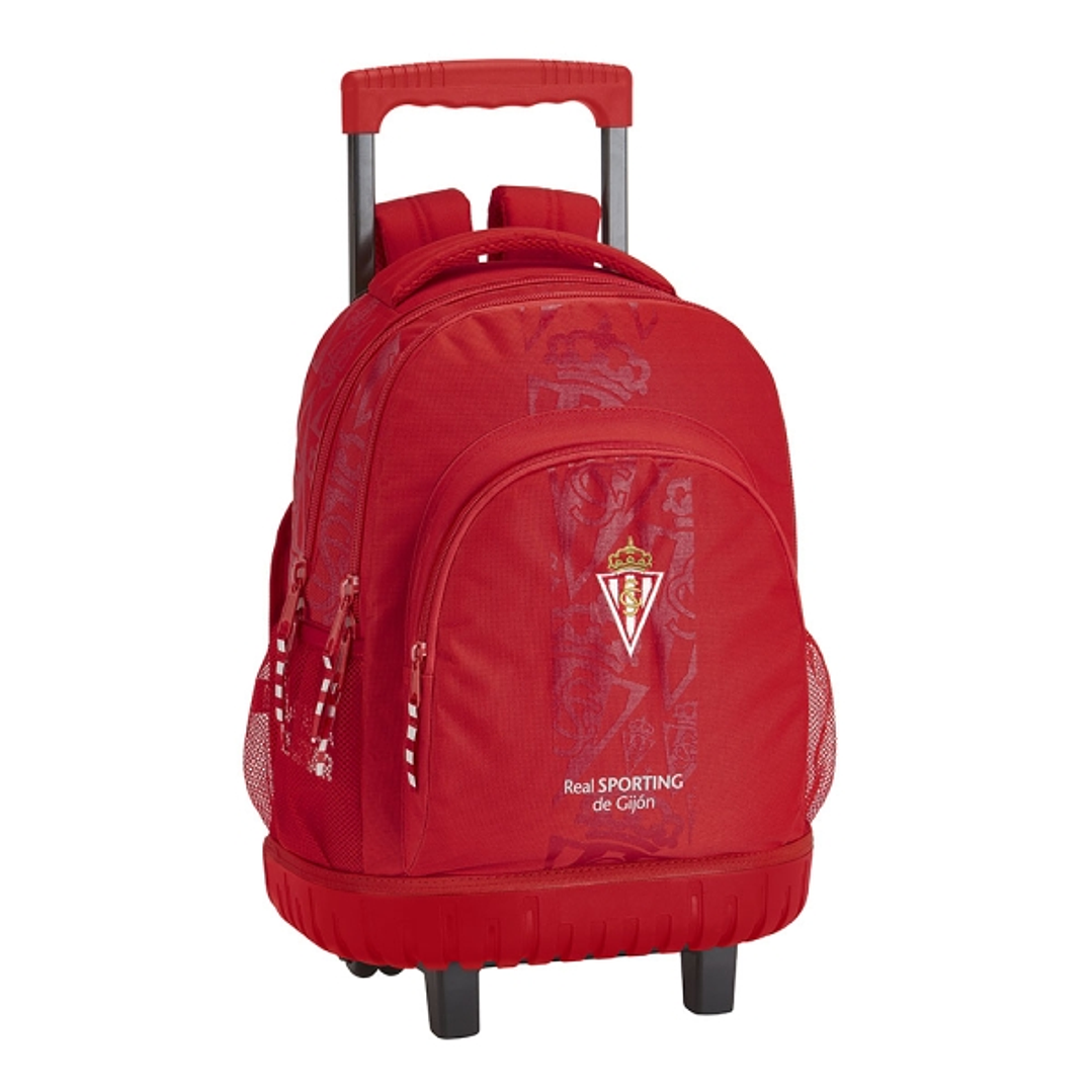 Safta Real Sporting de Gijon Corporativa Mochila con Carro - 2 Compartimentos - Bolsillo Frontal - Portabotellas - Acolchado - Base Reforzada - 44L -  1