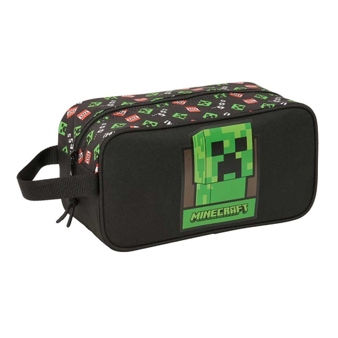 Safta Minecraft Zapatillero - Asa Lateral - 6L - Resistente - Facil Transporte - Resistente y Funcional - 290x140x150mm - Color Negro 1