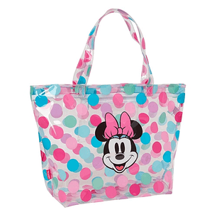 Safta Minnie Mouse Beach Bolso Grande - Cremallera - Bolsillo Interior - Asas Superiores - 31L - Ideal para Compras y Playa - 540x170x350mm - Color Tr