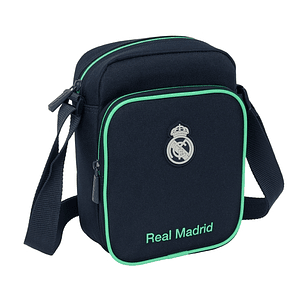 Safta Real Madrid 2ª Equipacion 25/26 Bandolera - Cremallera - Bolsillo Frontal - Bandolera Ajustable - Compartimento Trasero con Velcro - 2L - 160x60