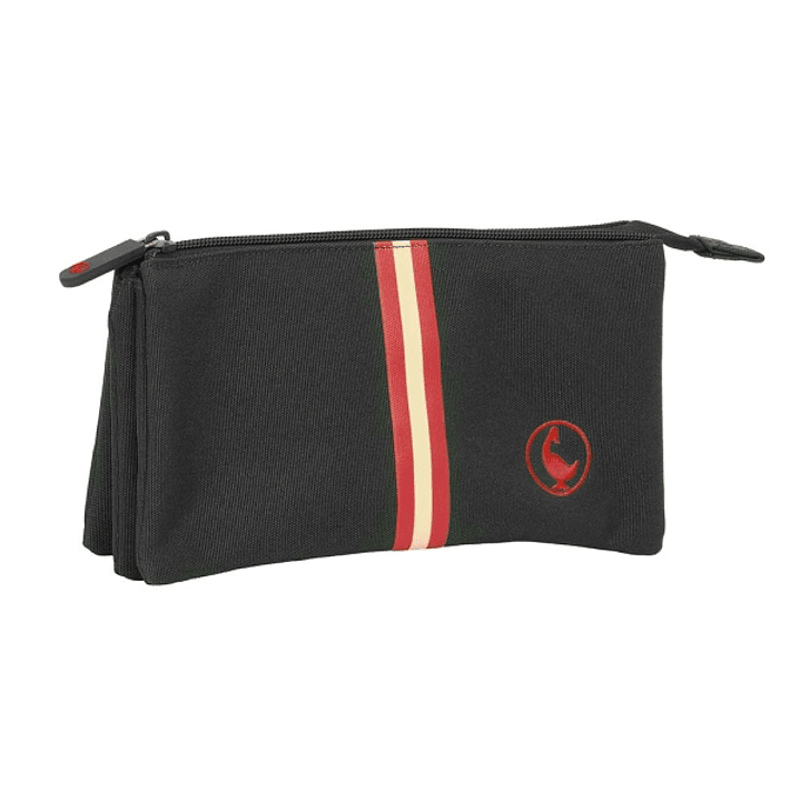 Safta el Ganso Basics Black Portatodo - 3 Compartimentos con Cremalleras - 0.6L - Bolsillo Interior - 220x30x120mm - Color Negro 1